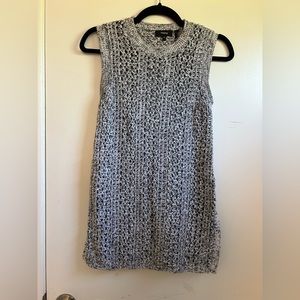 Theory Black Heather Knit Sleeveless Sweater Tunic